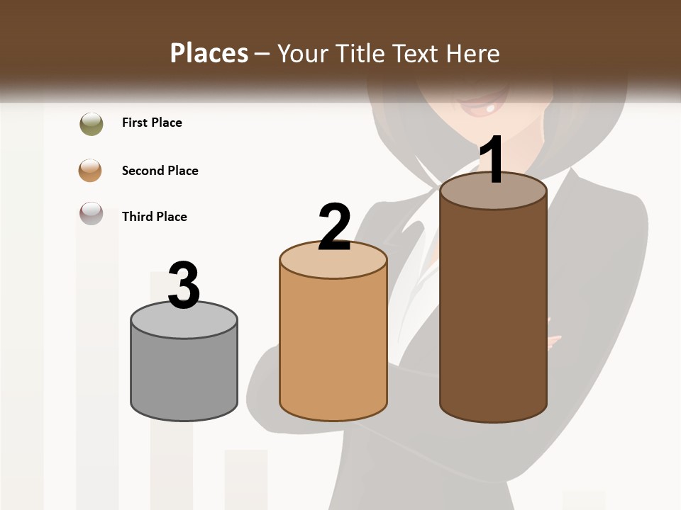 A Woman In A Business Suit Standing With Her Arms Crossed PowerPoint Template