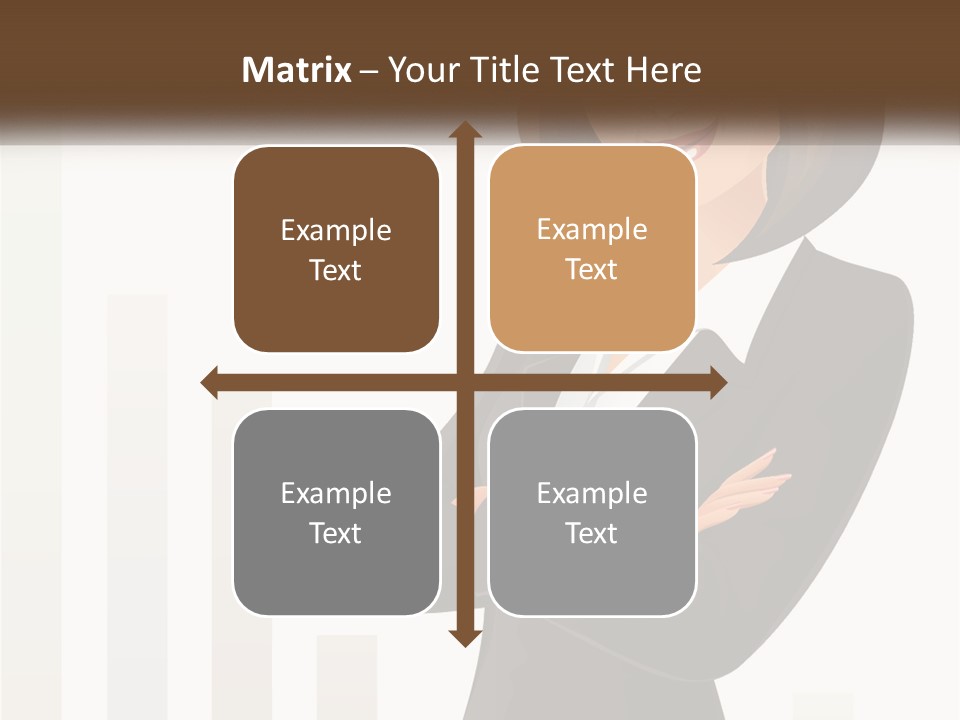 A Woman In A Business Suit Standing With Her Arms Crossed PowerPoint Template