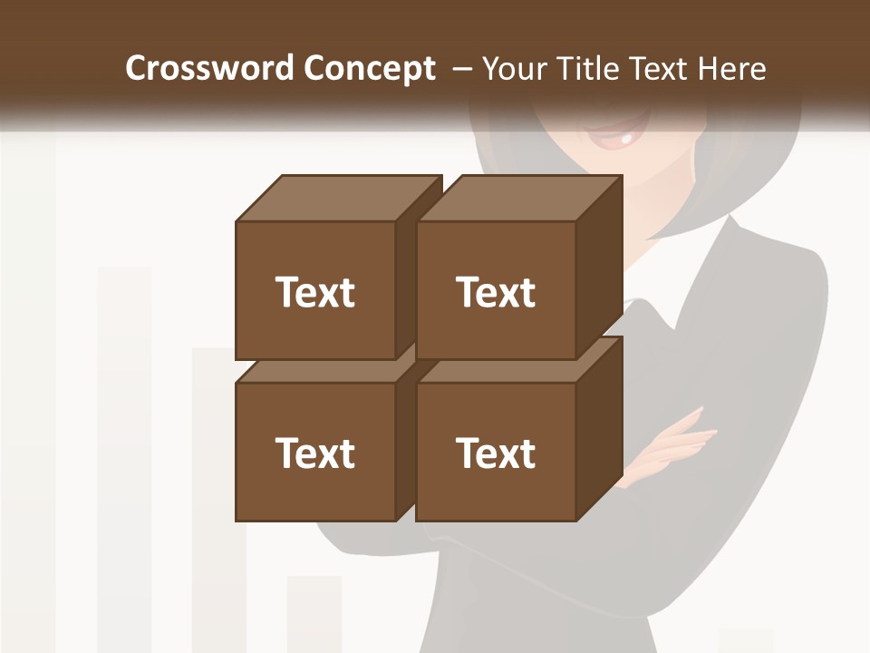 A Woman In A Business Suit Standing With Her Arms Crossed PowerPoint Template