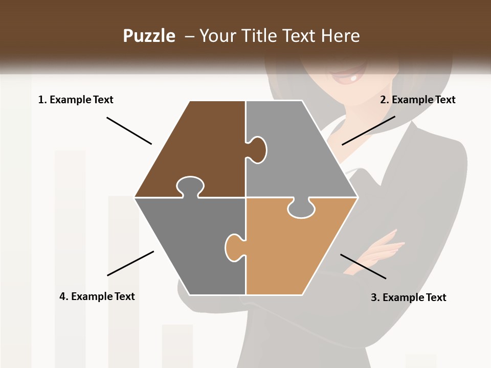 A Woman In A Business Suit Standing With Her Arms Crossed PowerPoint Template