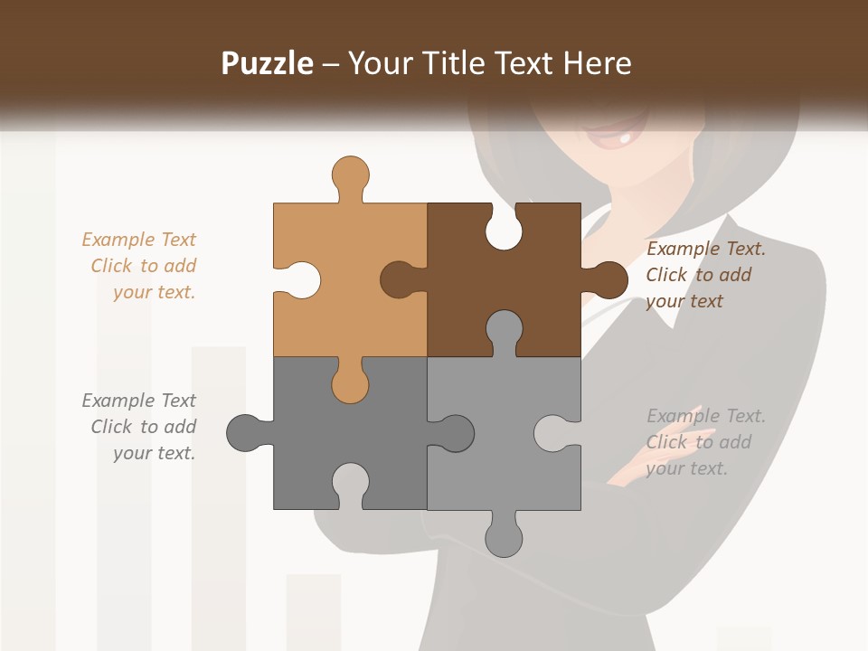 A Woman In A Business Suit Standing With Her Arms Crossed PowerPoint Template