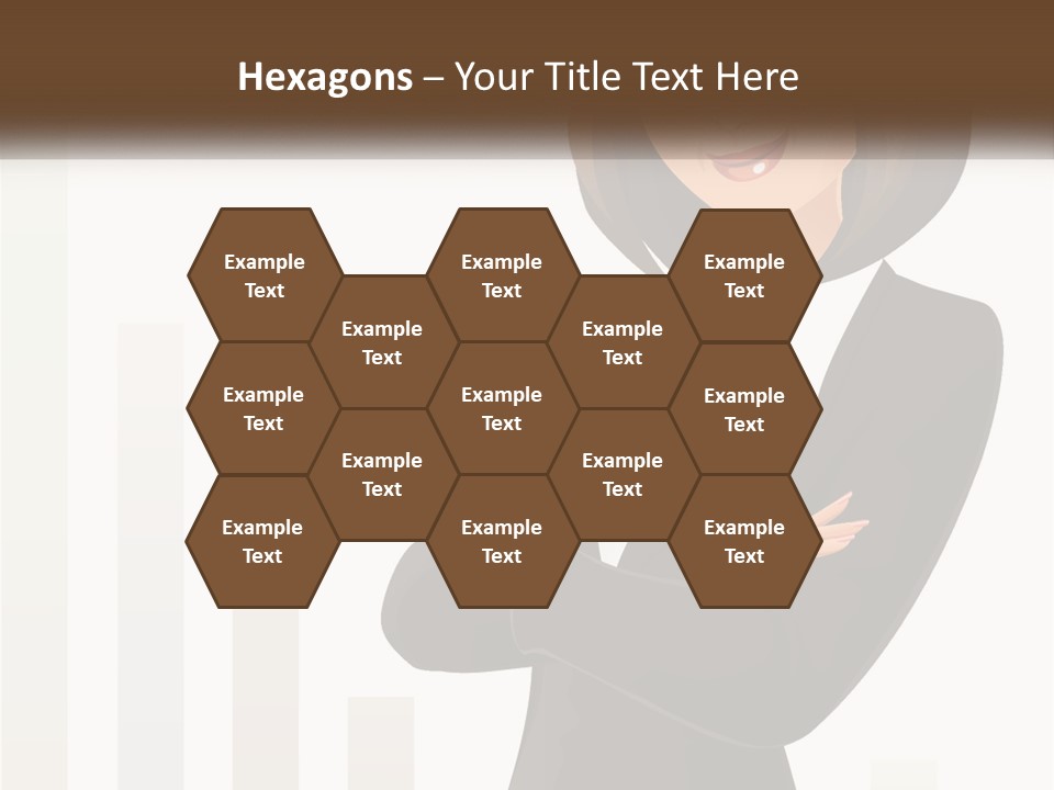 A Woman In A Business Suit Standing With Her Arms Crossed PowerPoint Template