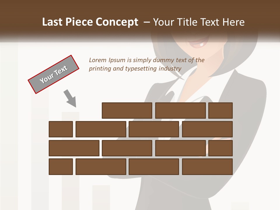 A Woman In A Business Suit Standing With Her Arms Crossed PowerPoint Template