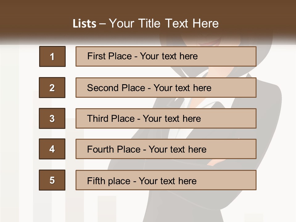 A Woman In A Business Suit Standing With Her Arms Crossed PowerPoint Template