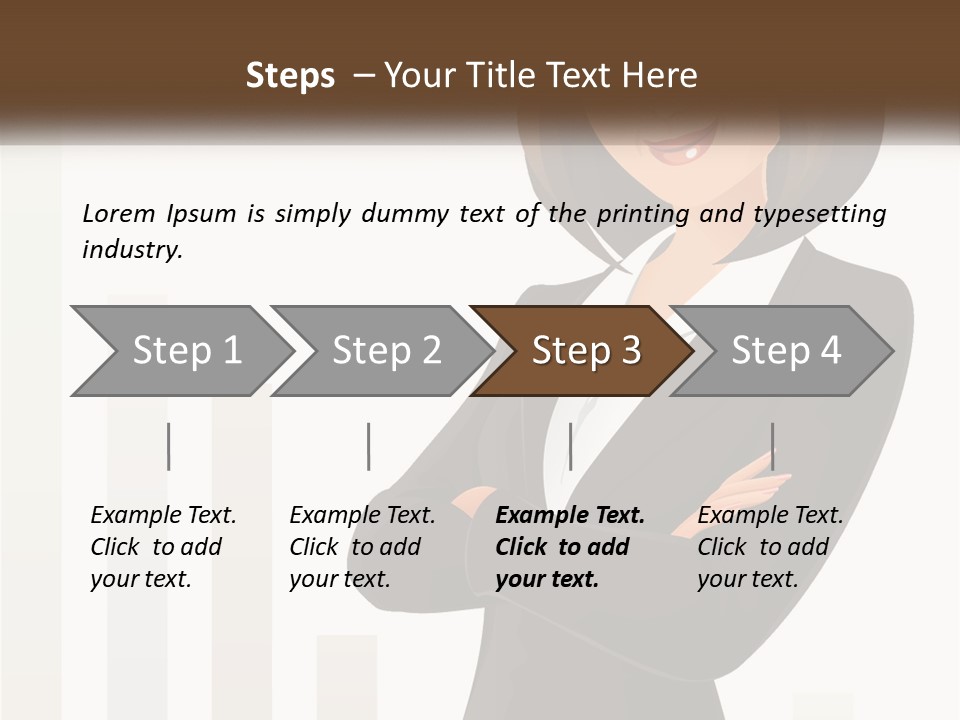 A Woman In A Business Suit Standing With Her Arms Crossed PowerPoint Template