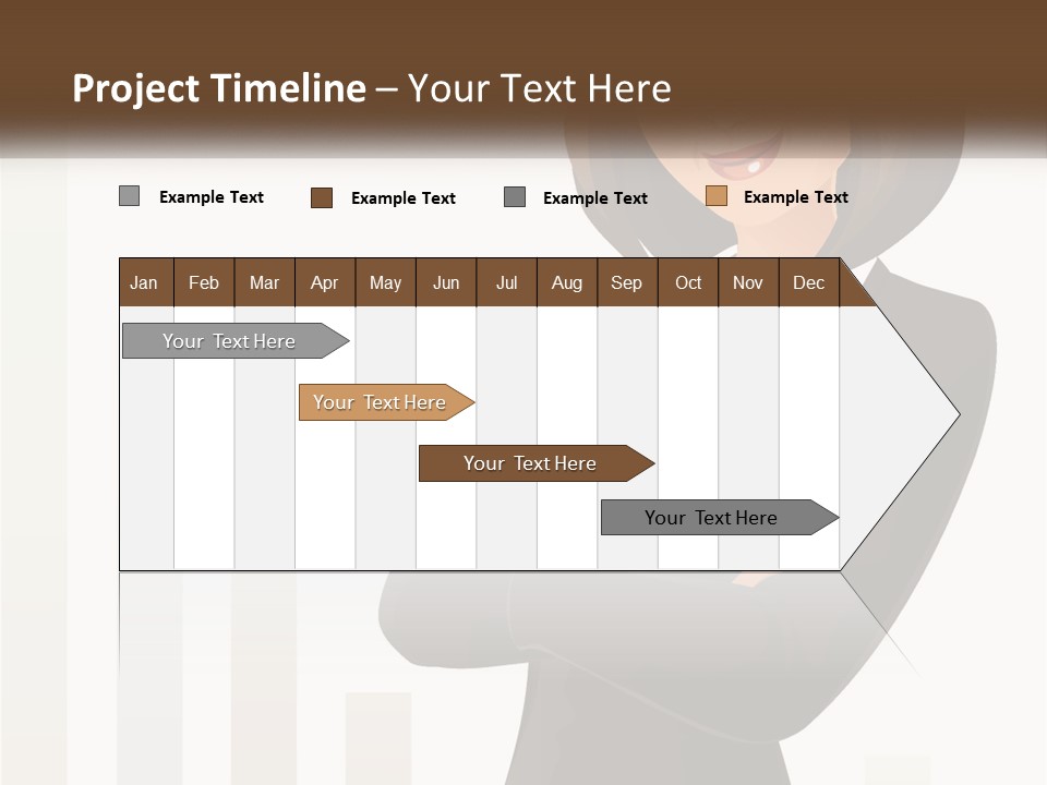 A Woman In A Business Suit Standing With Her Arms Crossed PowerPoint Template