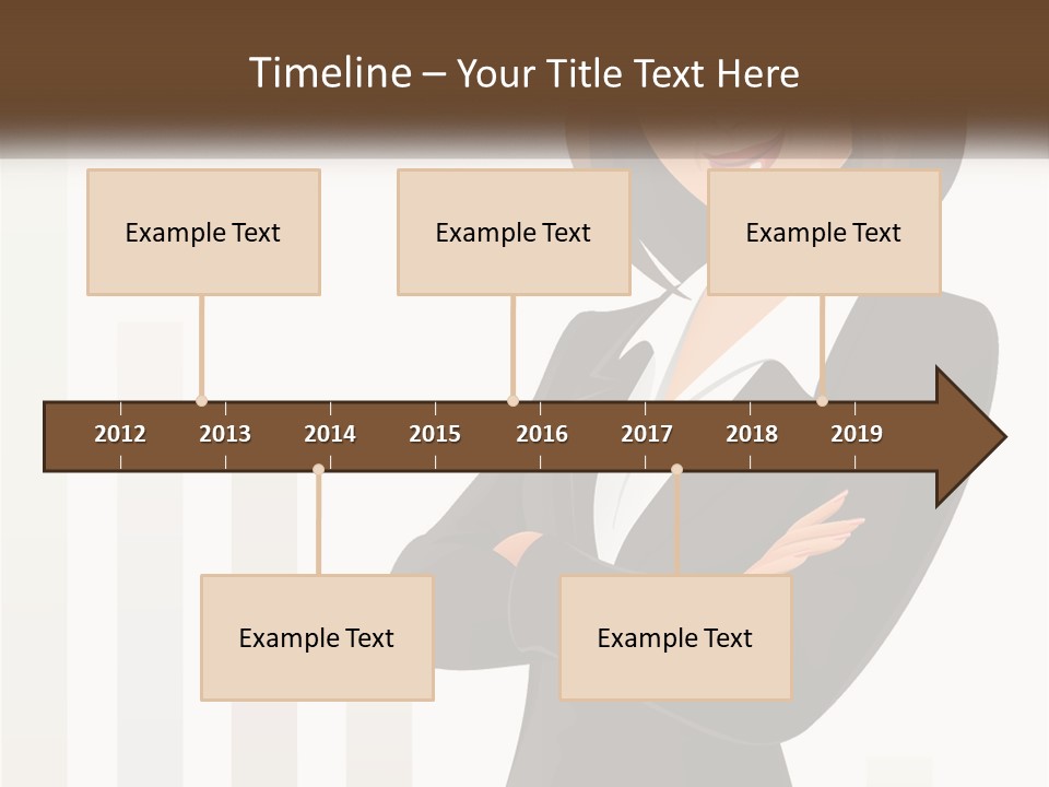 A Woman In A Business Suit Standing With Her Arms Crossed PowerPoint Template