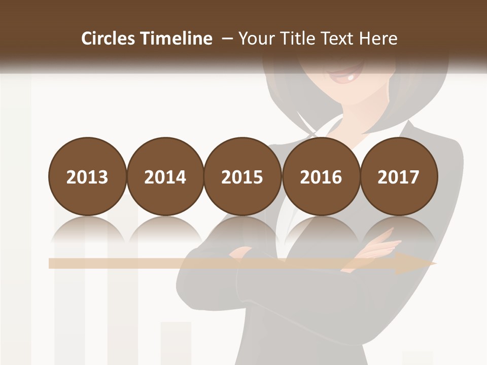 A Woman In A Business Suit Standing With Her Arms Crossed PowerPoint Template