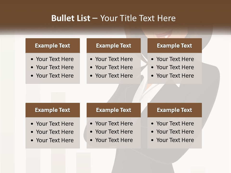 A Woman In A Business Suit Standing With Her Arms Crossed PowerPoint Template