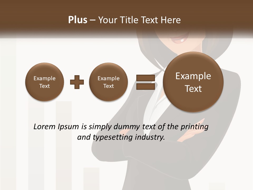 A Woman In A Business Suit Standing With Her Arms Crossed PowerPoint Template