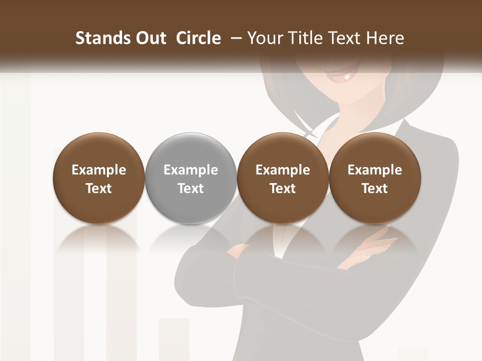 A Woman In A Business Suit Standing With Her Arms Crossed PowerPoint Template