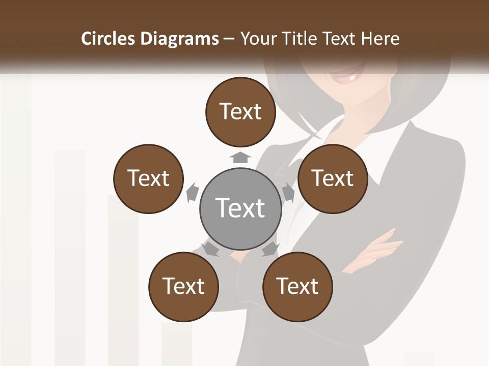 A Woman In A Business Suit Standing With Her Arms Crossed PowerPoint Template