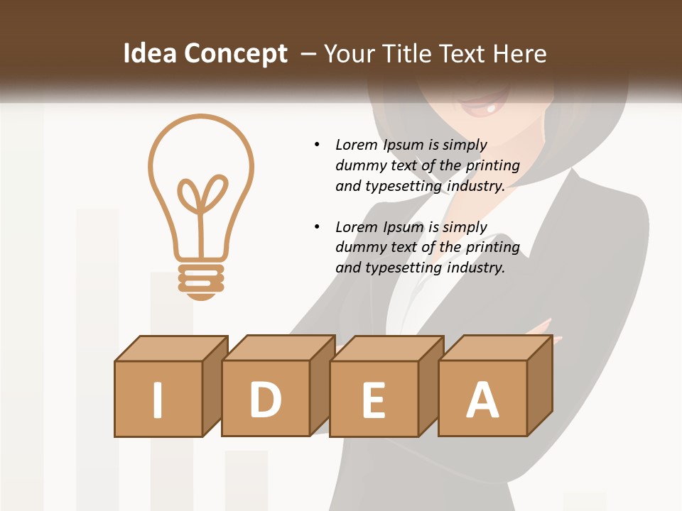 A Woman In A Business Suit Standing With Her Arms Crossed PowerPoint Template