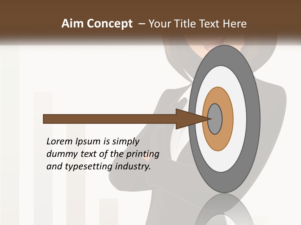 A Woman In A Business Suit Standing With Her Arms Crossed PowerPoint Template