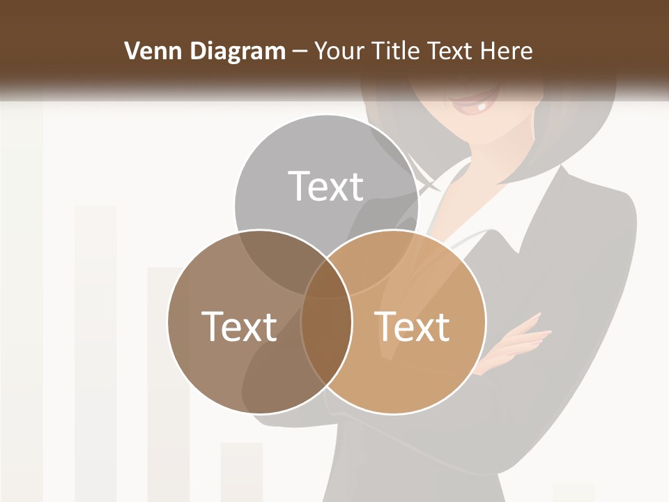 A Woman In A Business Suit Standing With Her Arms Crossed PowerPoint Template