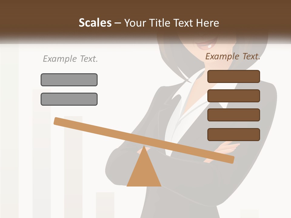 A Woman In A Business Suit Standing With Her Arms Crossed PowerPoint Template