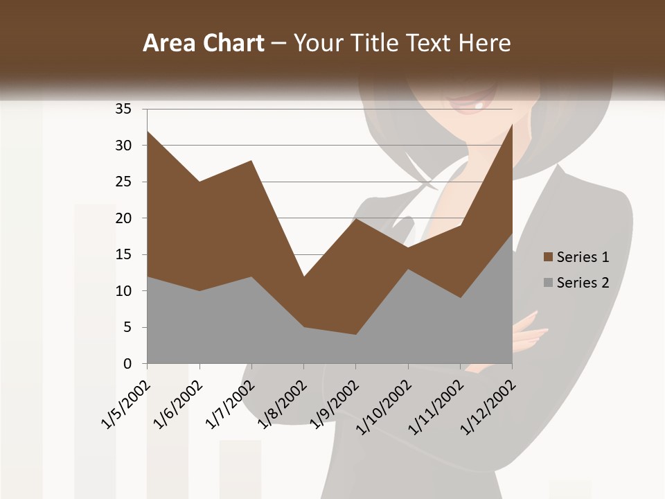 A Woman In A Business Suit Standing With Her Arms Crossed PowerPoint Template