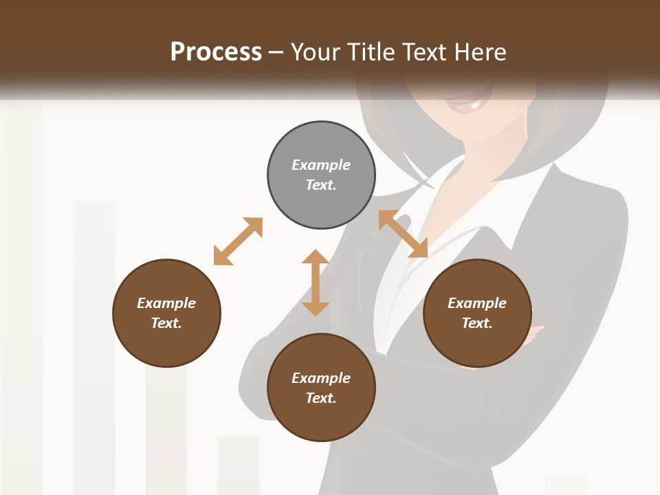 A Woman In A Business Suit Standing With Her Arms Crossed PowerPoint Template