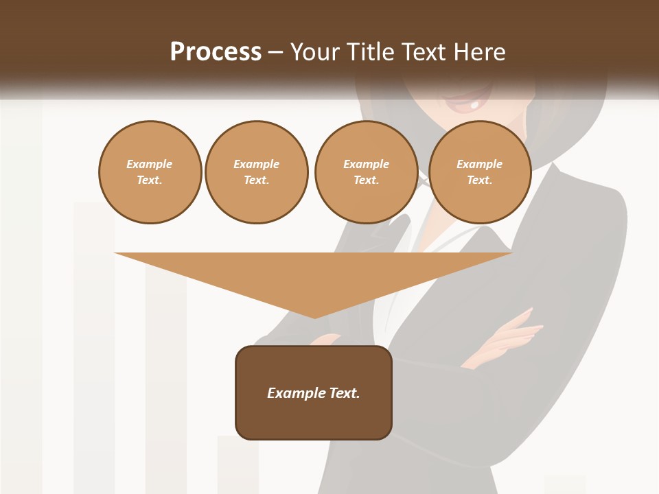 A Woman In A Business Suit Standing With Her Arms Crossed PowerPoint Template