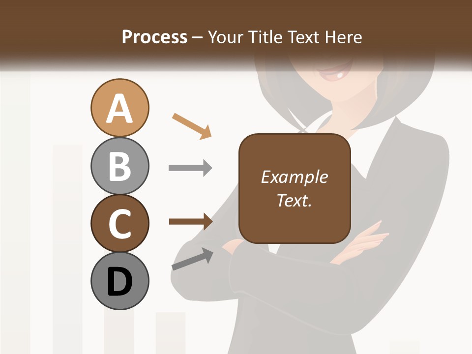 A Woman In A Business Suit Standing With Her Arms Crossed PowerPoint Template