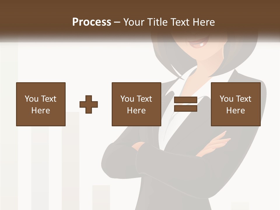 A Woman In A Business Suit Standing With Her Arms Crossed PowerPoint Template