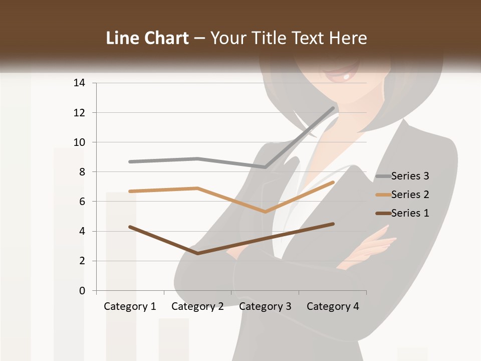 A Woman In A Business Suit Standing With Her Arms Crossed PowerPoint Template