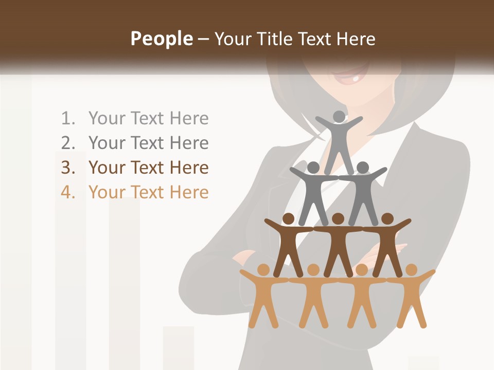 A Woman In A Business Suit Standing With Her Arms Crossed PowerPoint Template