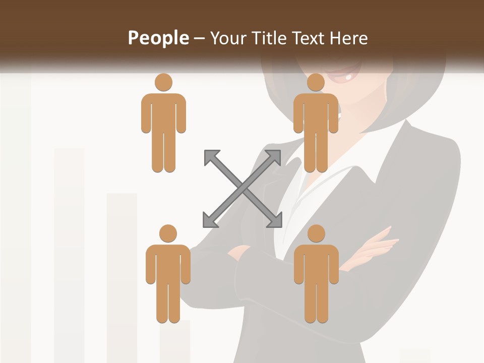 A Woman In A Business Suit Standing With Her Arms Crossed PowerPoint Template