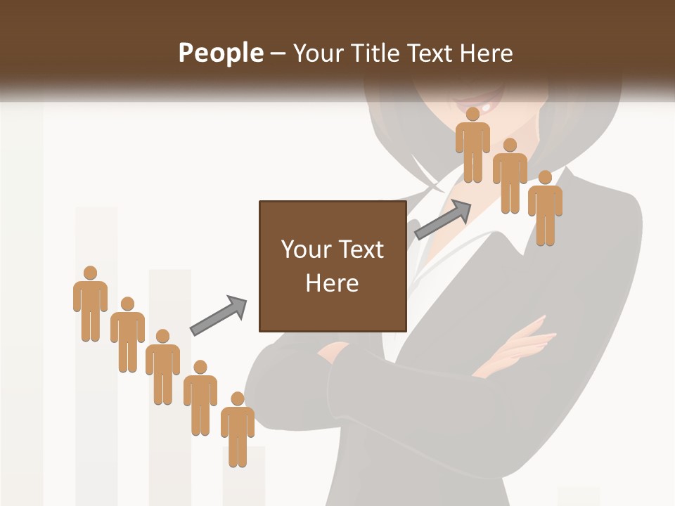 A Woman In A Business Suit Standing With Her Arms Crossed PowerPoint Template