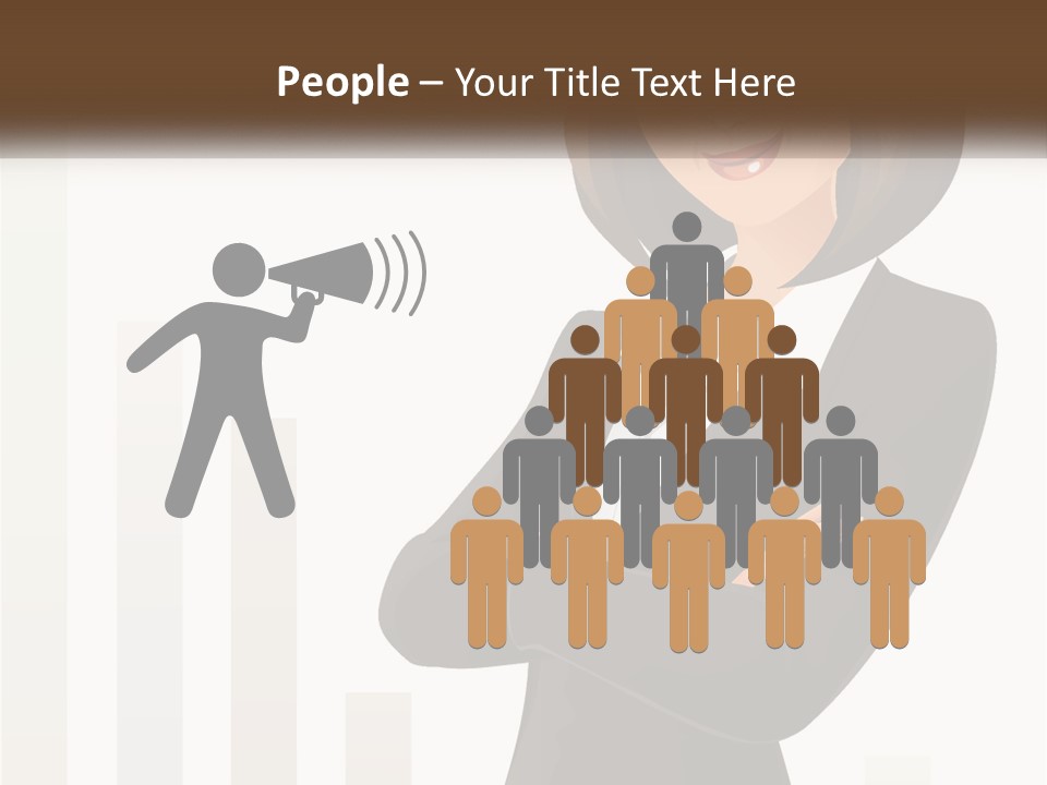 A Woman In A Business Suit Standing With Her Arms Crossed PowerPoint Template