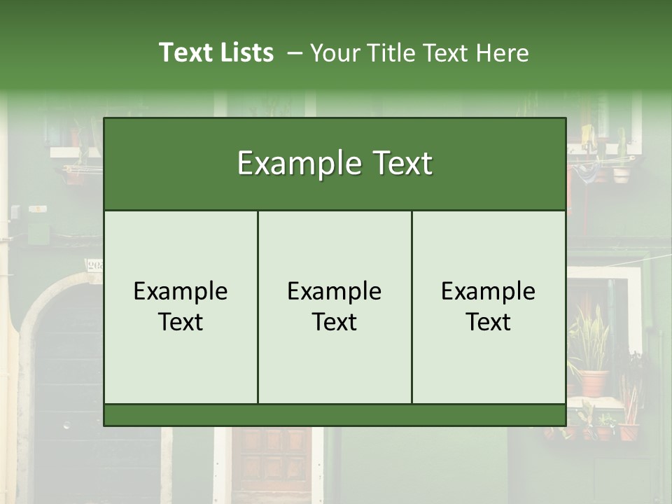 A Green Building With Potted Plants On The Windows PowerPoint Template