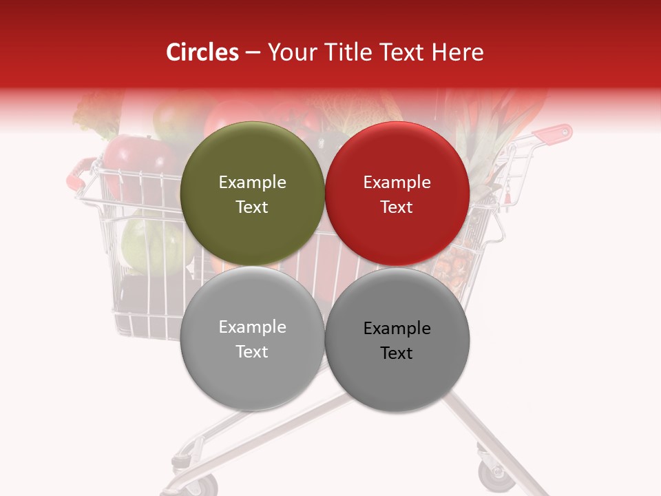 A Shopping Cart Full Of Fresh Fruits And Vegetables PowerPoint Template