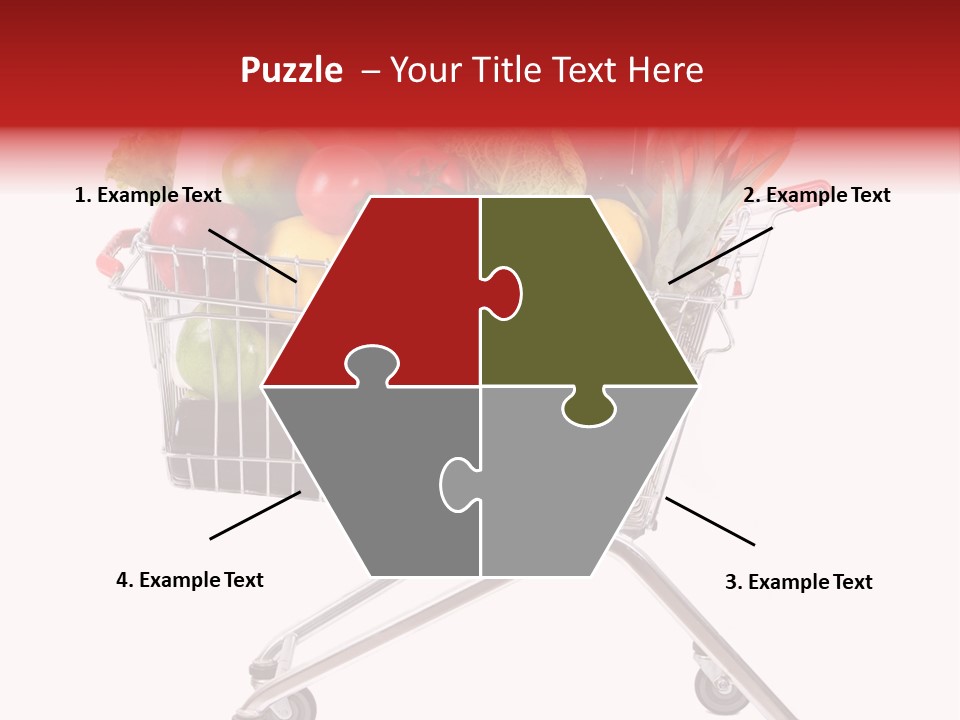 A Shopping Cart Full Of Fresh Fruits And Vegetables PowerPoint Template