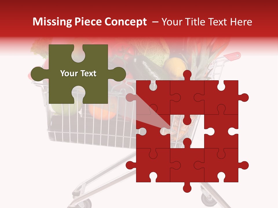 A Shopping Cart Full Of Fresh Fruits And Vegetables PowerPoint Template