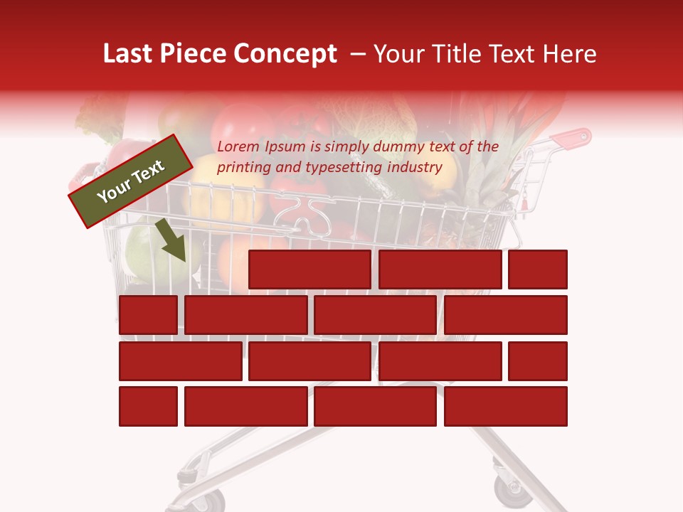 A Shopping Cart Full Of Fresh Fruits And Vegetables PowerPoint Template