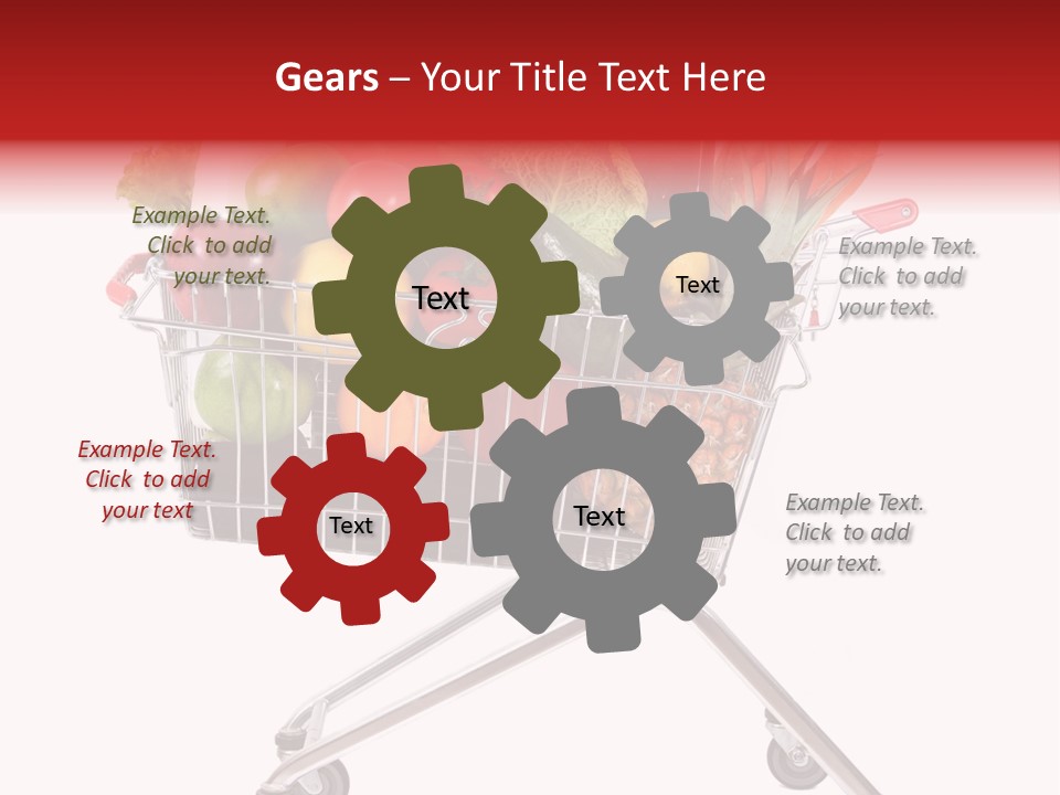 A Shopping Cart Full Of Fresh Fruits And Vegetables PowerPoint Template
