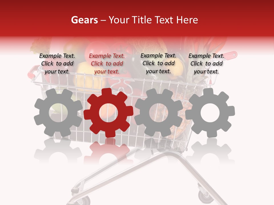 A Shopping Cart Full Of Fresh Fruits And Vegetables PowerPoint Template