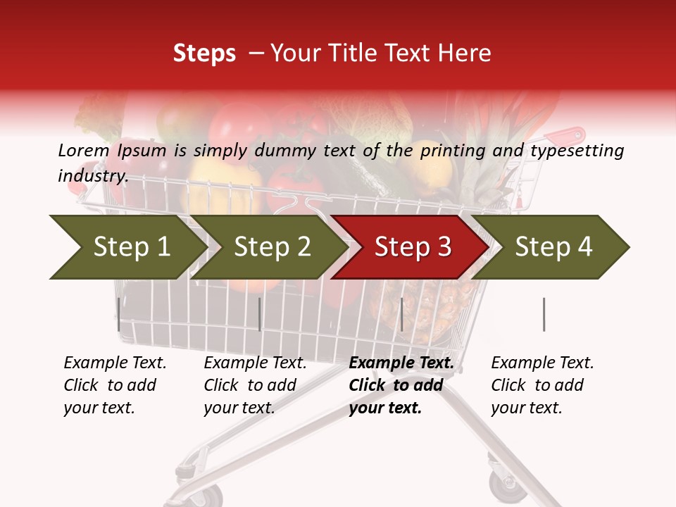 A Shopping Cart Full Of Fresh Fruits And Vegetables PowerPoint Template