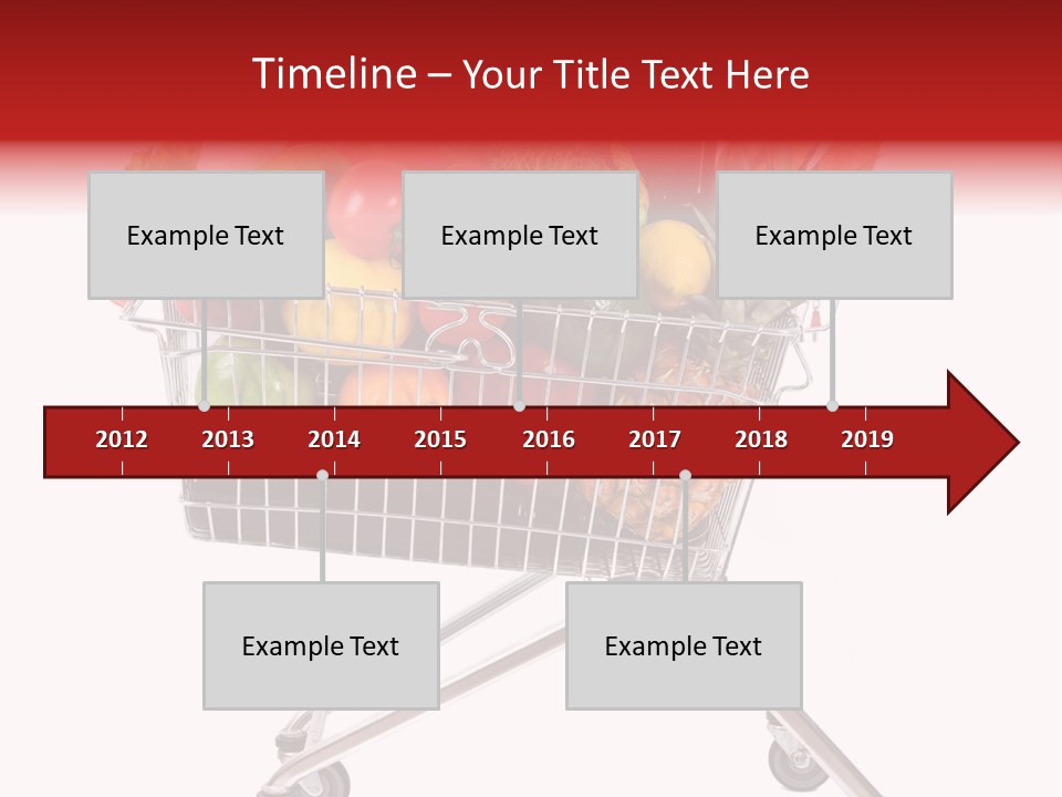 A Shopping Cart Full Of Fresh Fruits And Vegetables PowerPoint Template