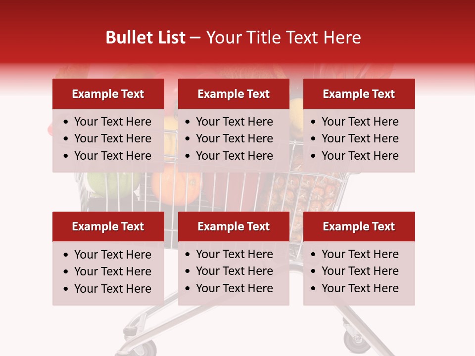 A Shopping Cart Full Of Fresh Fruits And Vegetables PowerPoint Template