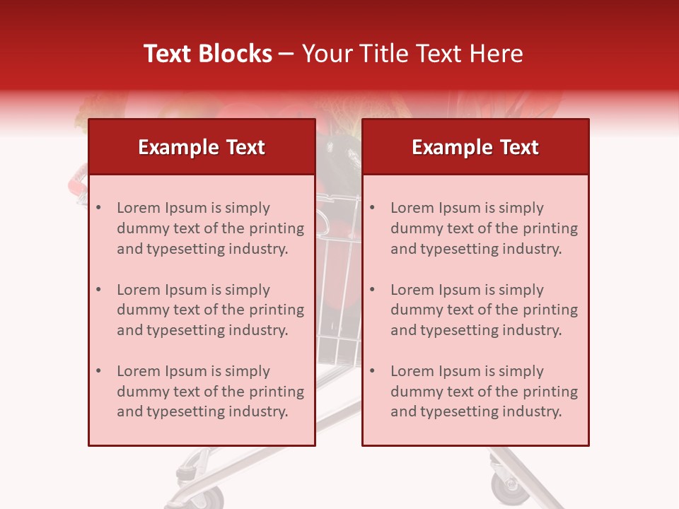 A Shopping Cart Full Of Fresh Fruits And Vegetables PowerPoint Template
