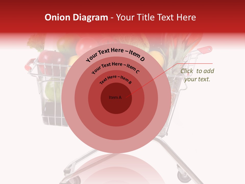 A Shopping Cart Full Of Fresh Fruits And Vegetables PowerPoint Template