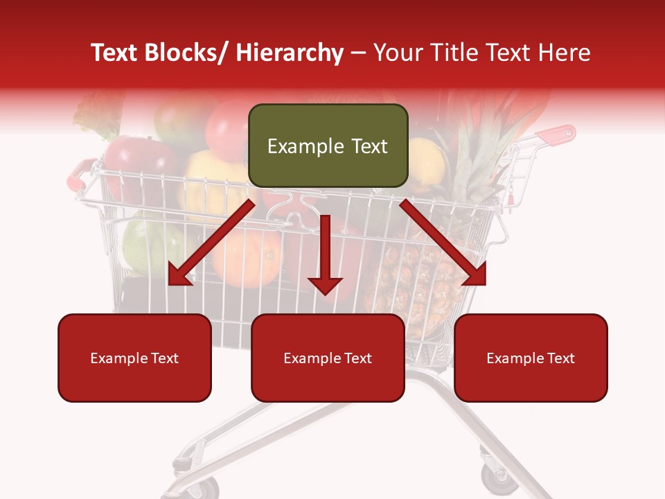 A Shopping Cart Full Of Fresh Fruits And Vegetables PowerPoint Template