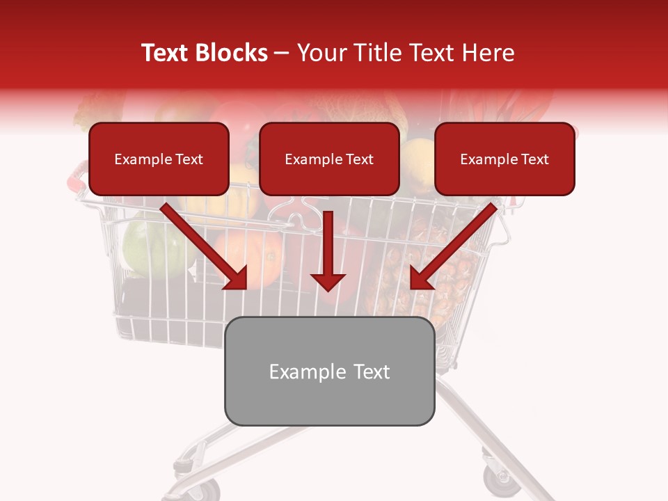 A Shopping Cart Full Of Fresh Fruits And Vegetables PowerPoint Template