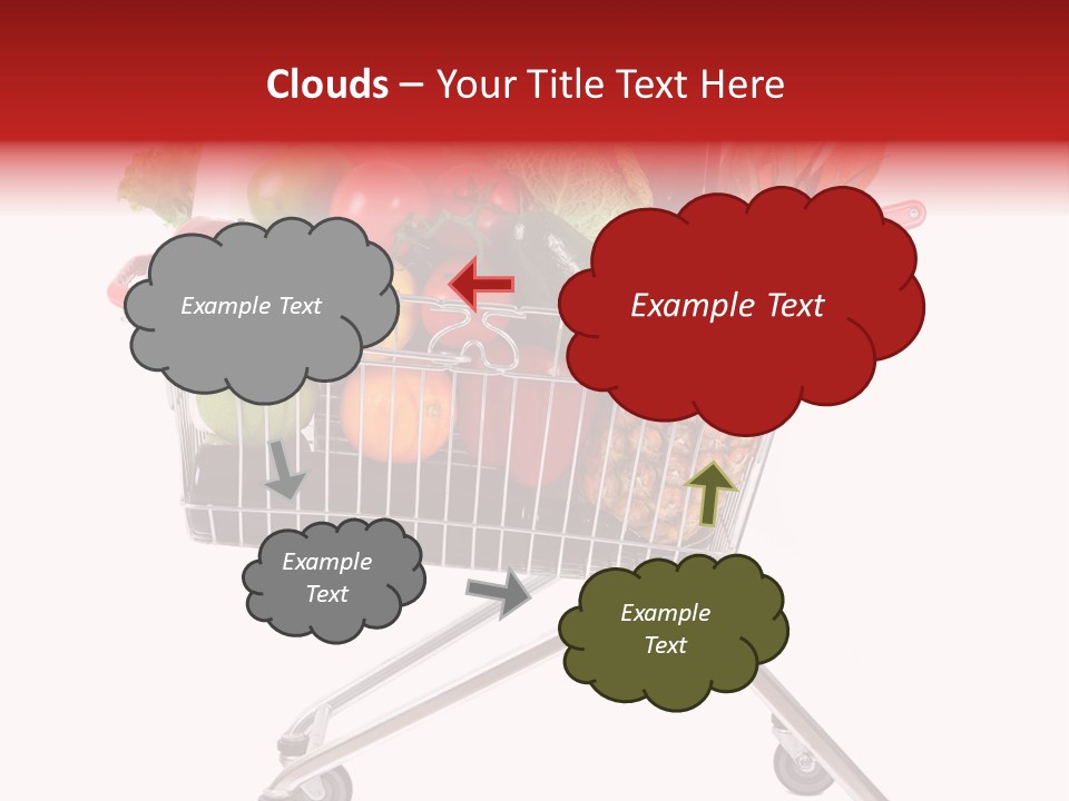 A Shopping Cart Full Of Fresh Fruits And Vegetables PowerPoint Template