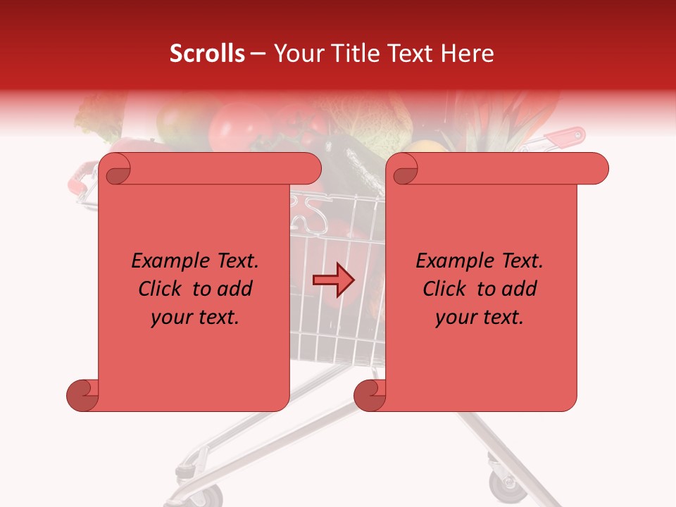 A Shopping Cart Full Of Fresh Fruits And Vegetables PowerPoint Template