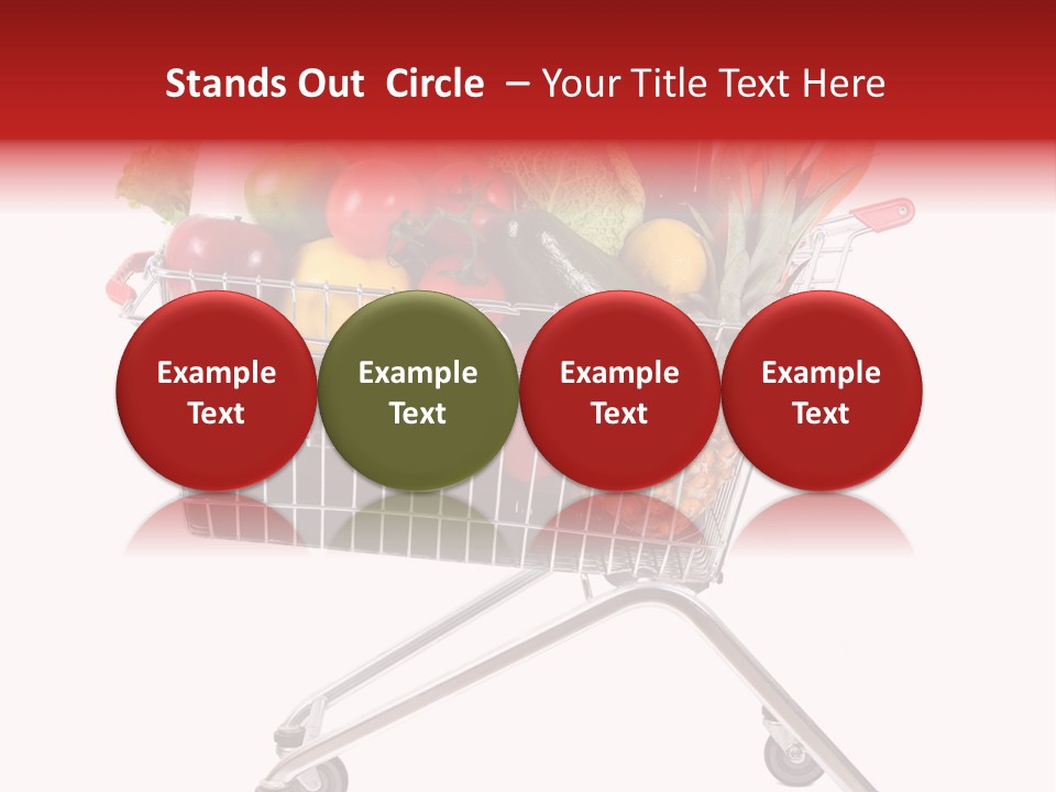 A Shopping Cart Full Of Fresh Fruits And Vegetables PowerPoint Template
