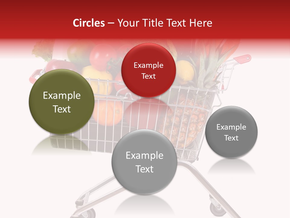 A Shopping Cart Full Of Fresh Fruits And Vegetables PowerPoint Template