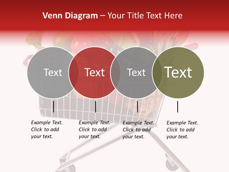 A Shopping Cart Full Of Fresh Fruits And Vegetables PowerPoint Template