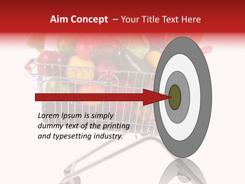 A Shopping Cart Full Of Fresh Fruits And Vegetables PowerPoint Template